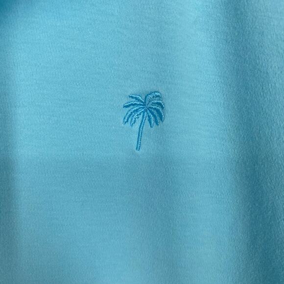 Lilly Pulitzer Polo Women’s Small Teal Vintage Coastal Embroidered Palm Tree - Picture 3 of 7